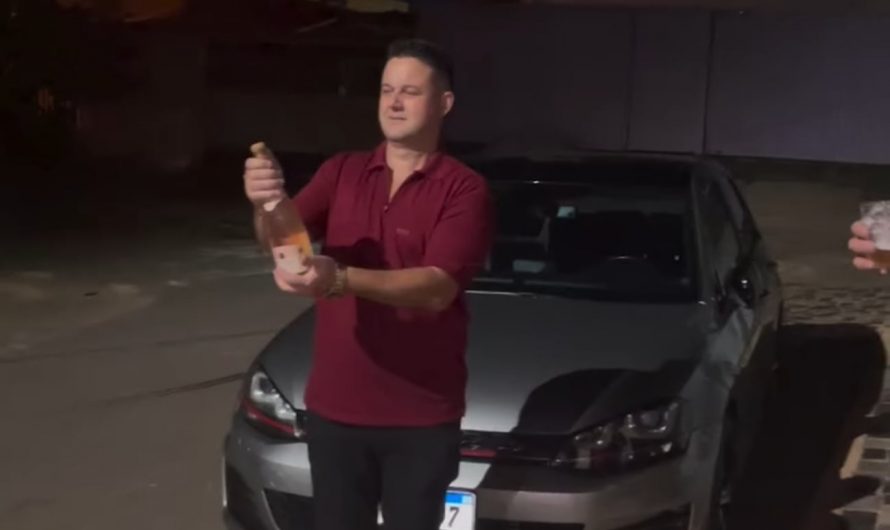 Popping a bottle of champagne at the perfect time.