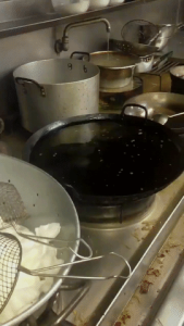 Prawn crackers are made in seconds.