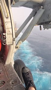 Provisioning an aircraft carrier a sea