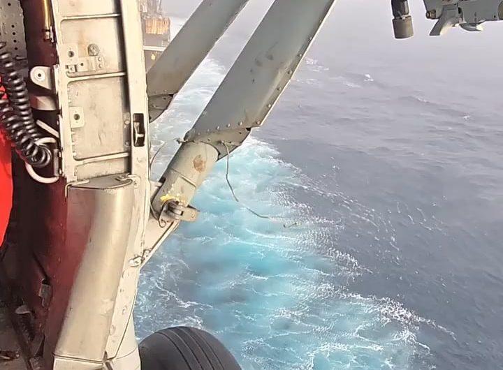 Provisioning an aircraft carrier a sea