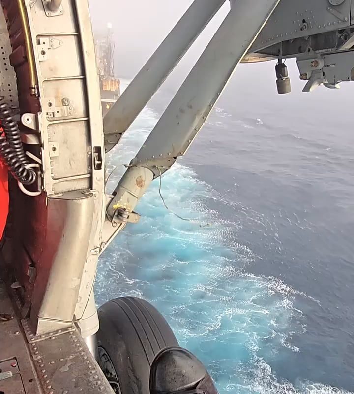 Provisioning an aircraft carrier a sea