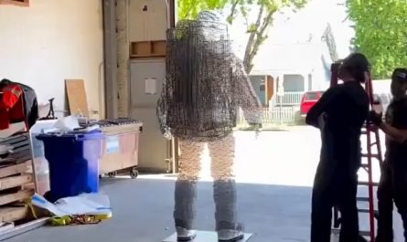 "Quantum Astronaut" sculpture by Julian Voss-Andreae, a quantum physicist turned artist.