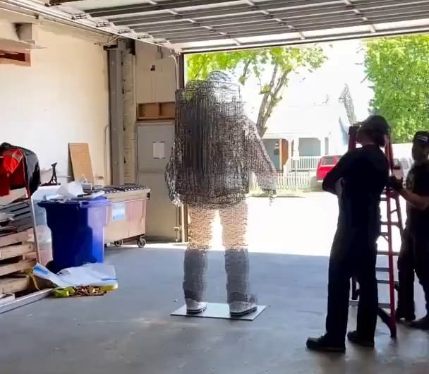 “Quantum Astronaut” sculpture by Julian Voss-Andreae, a quantum physicist turned artist.