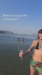 Resonating Tuning fork inside water