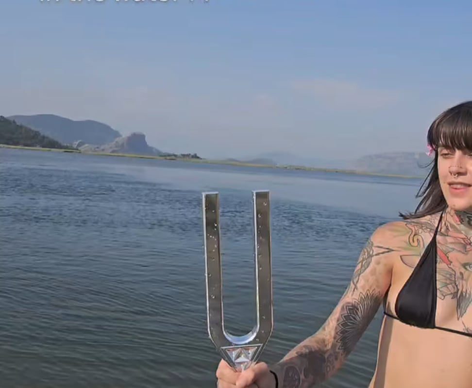 Resonating Tuning fork inside water