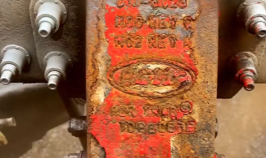 Rust being removed by sandblasting