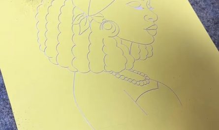 Sand-painting or glitter painting of a woman