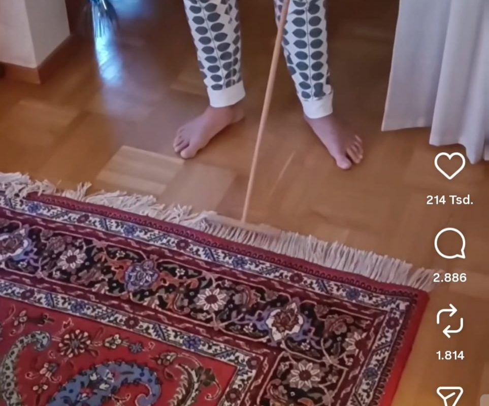 Satisfying brushing of carpet fringes