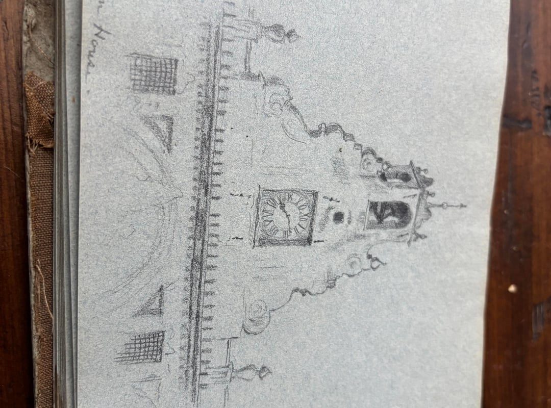 Sketchbook from 1859 travel across Europe and some US