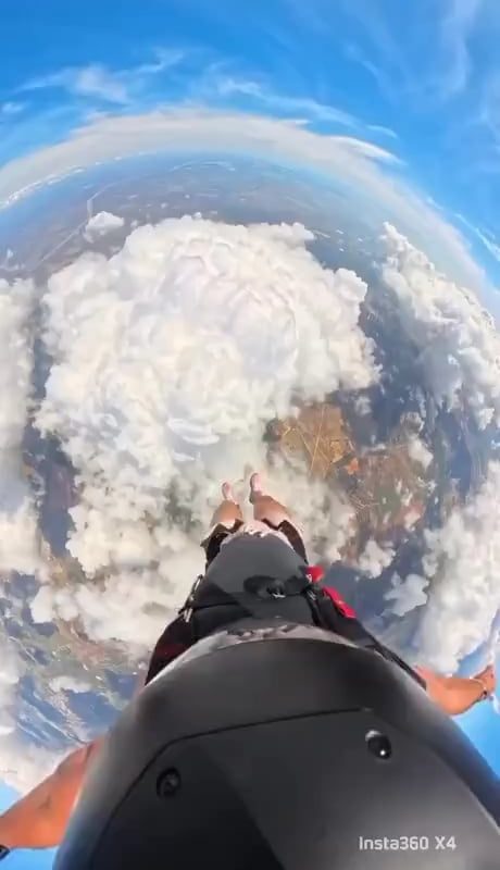 Skydiving through clouds is truly amazing