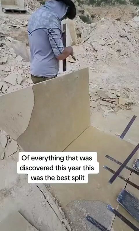 Smooth split of a sheet of rock containing a surprise!