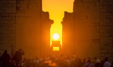 Solar alignment on Luxor temple DEC 21st declaring the beginning of winter