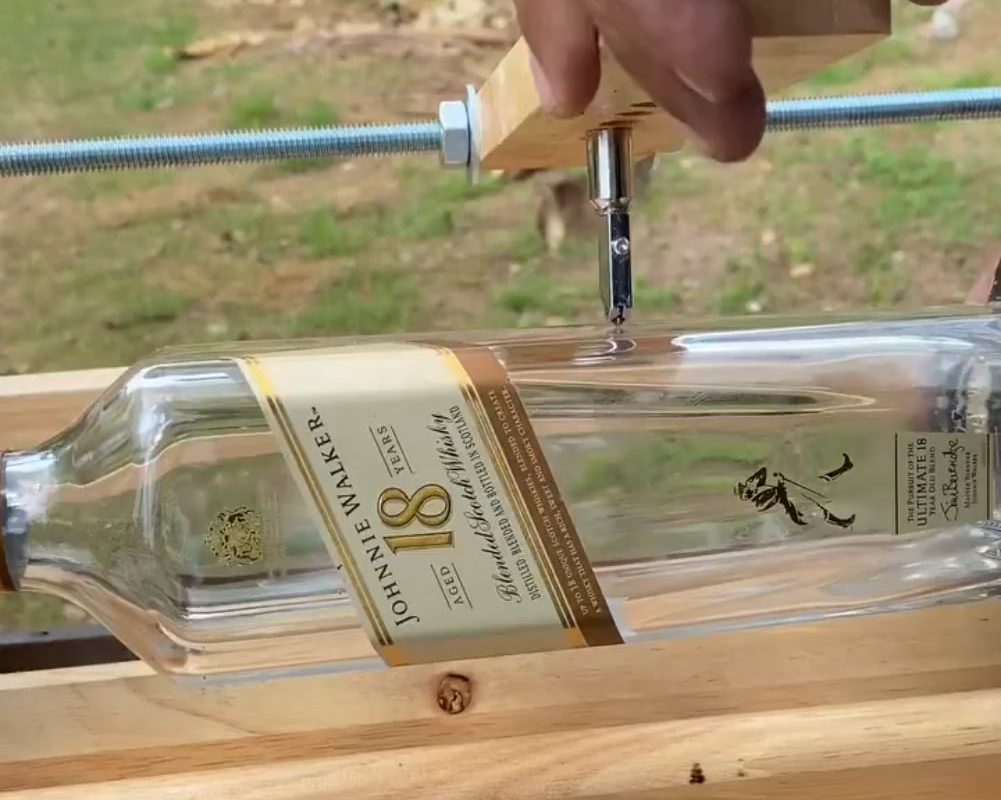 Someone found a cool way to recycle bottles: they cut the glass into smooth drinking glasses… cheap fun and great for the planet…