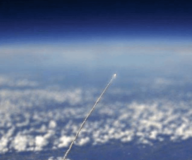 Space Shuttle seen taking off from Space