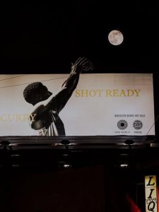Steph Curry shooting the moon: An  billboard for the release of his book !