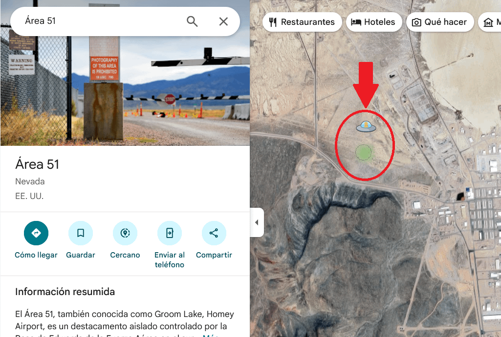 Street view man become a UFO if you are in Area 51