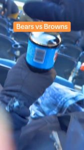The Bears vs Browns game was so cold that this soda instantly froze after being opened