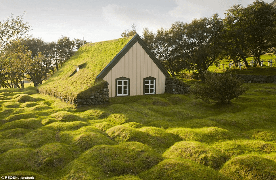 The real-life grass-topped buildings that look just like the Hobbit homes of Middle Earth.