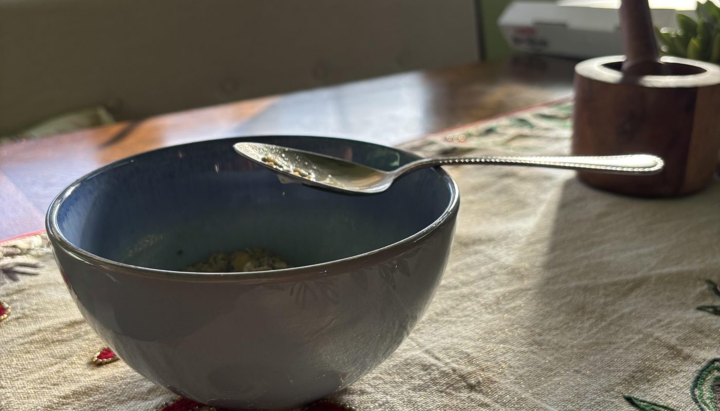 The spoon is perfectly balanced.