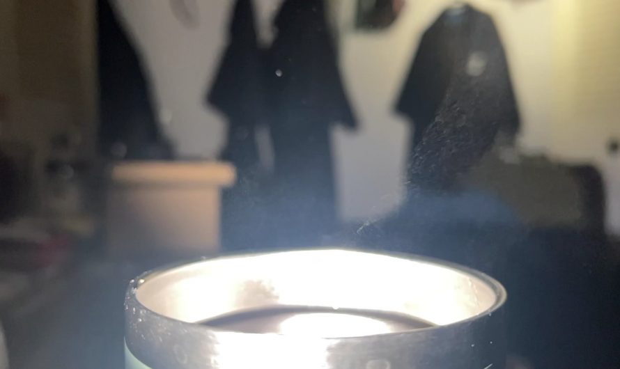 The steam coming off my tea