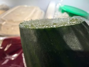 The surface of this cucumber after I cut it