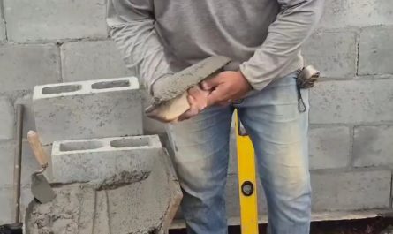 The way he applied cement over those bricks.