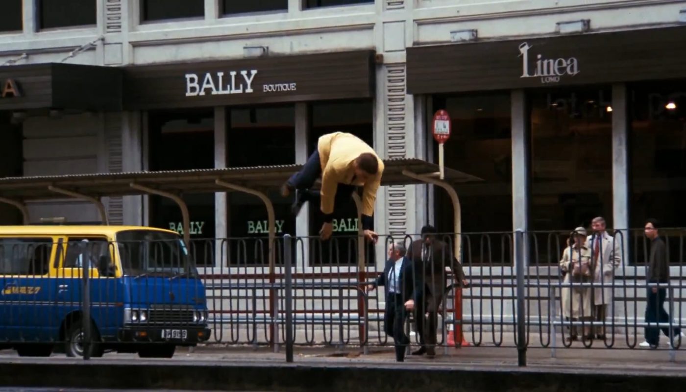 The way the Mentos commercial music fits in to this Bloodsport chase scene