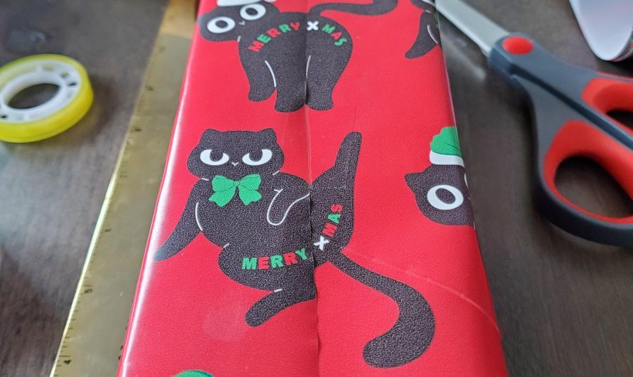 The way the wrapping paper design lined up on the gift. (OC)