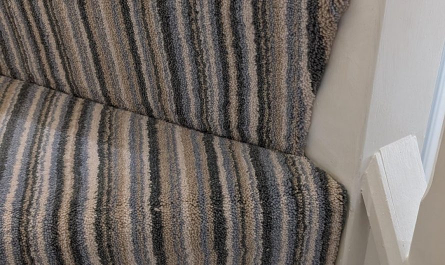 The way they fitted the carpet on our semi-spiral stairs