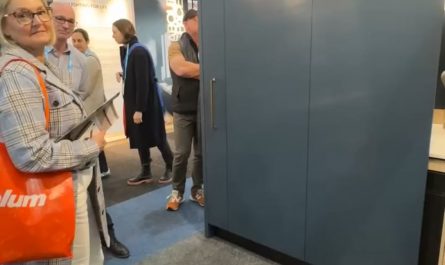 The way this kitchen cabinet door opens and closes