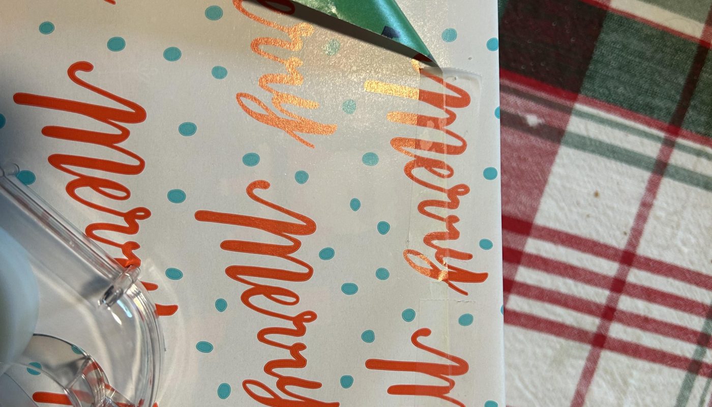 The wrapping paper lines up perfectly.