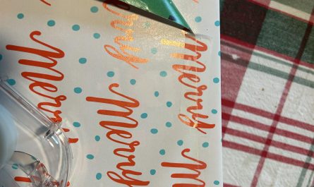 The wrapping paper lines up perfectly.