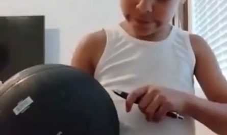 This boy knows a thing or two about physics.