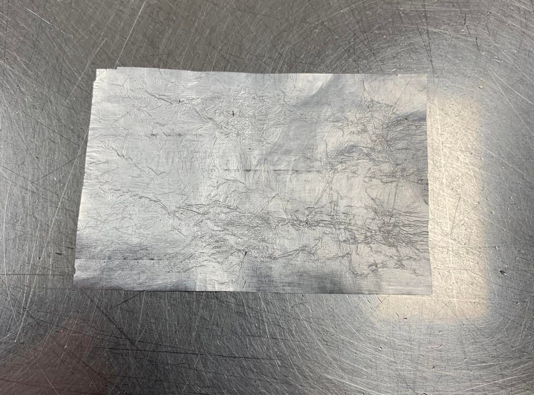 This flattened out crème egg wrapper