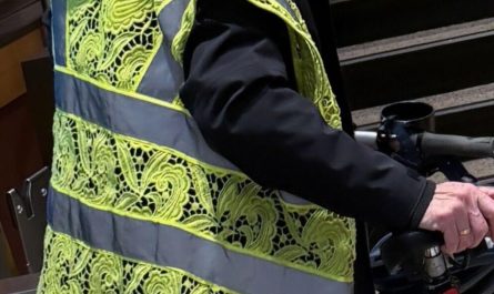 This lady decided to create a lace hi-vis vest!