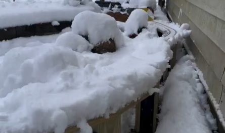 This little snowplow train clearing the tracks
