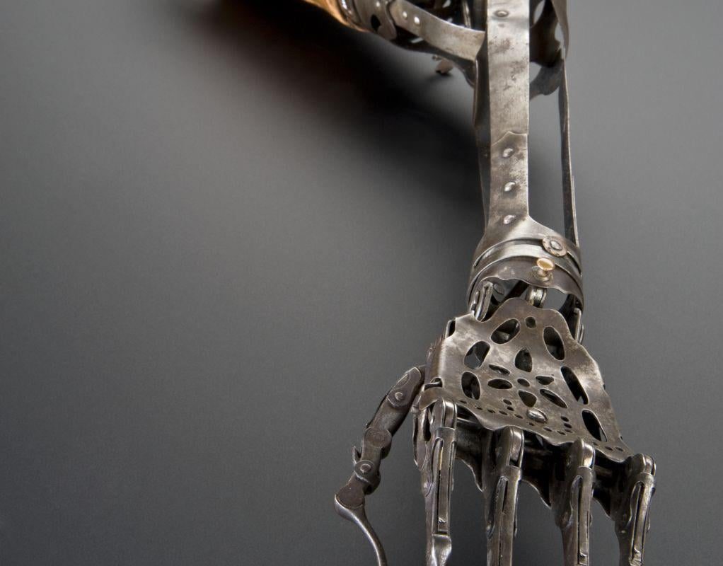 This prosthetic arm is from the Victorian era (1850–1910)