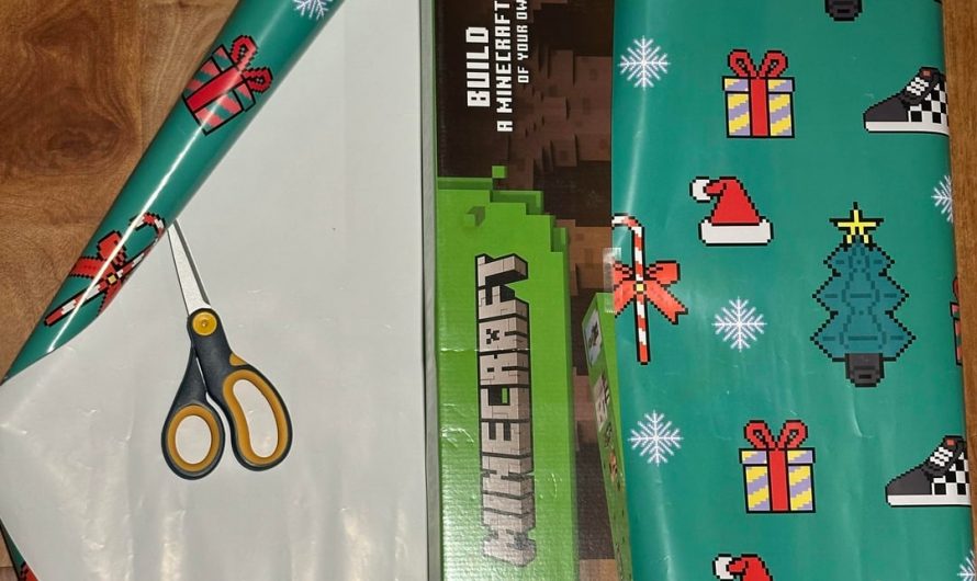 This roll of wrapping paper fits this present perfectly!