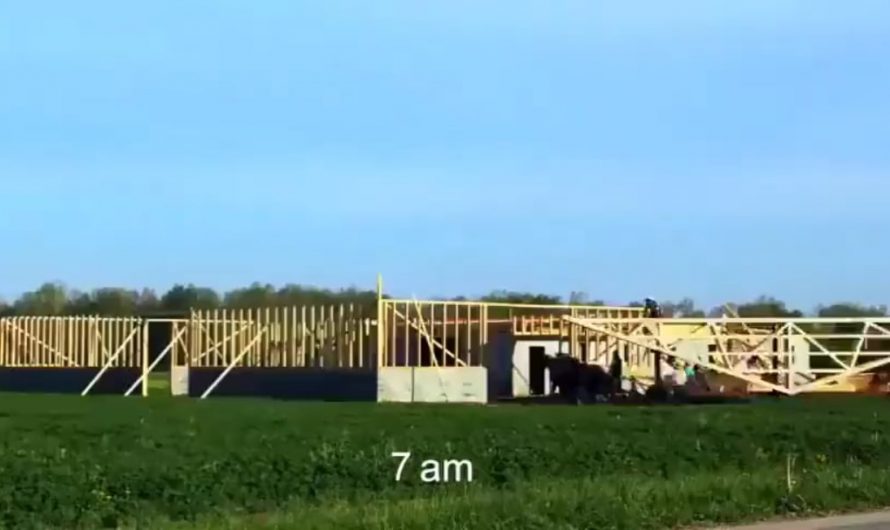 Time-lapse of an Amish Barn being built (1600 pictures taken in 10 hours)