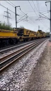 Train track and tie replacement machine.