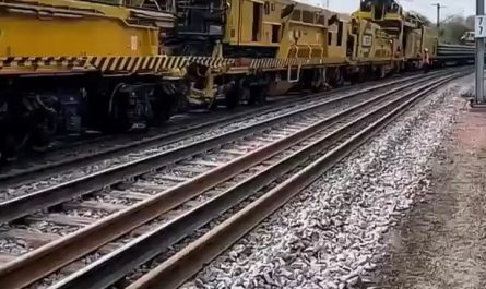 Train track and tie replacement machine.