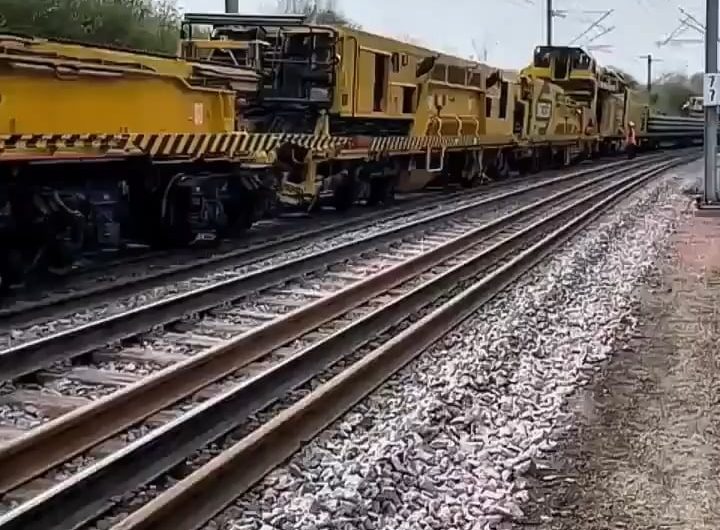 Train track and tie replacement machine.