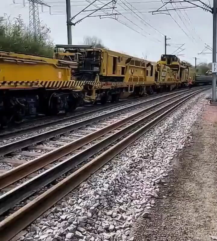 Train track and tie replacement machine.