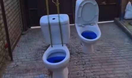 Two swinging commodes