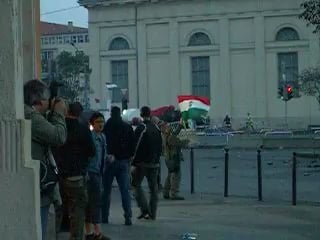 Video of a stolen Soviet T-34 Tank used against riot police during the 2006 Budapest riots.