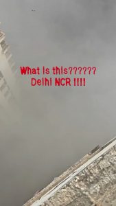 View from a balcony in Delhi, India where the AQI is currently over 500