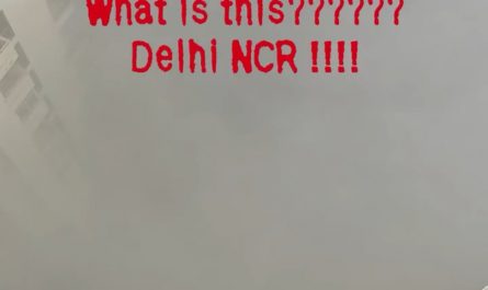 View from a balcony in Delhi, India where the AQI is currently over 500