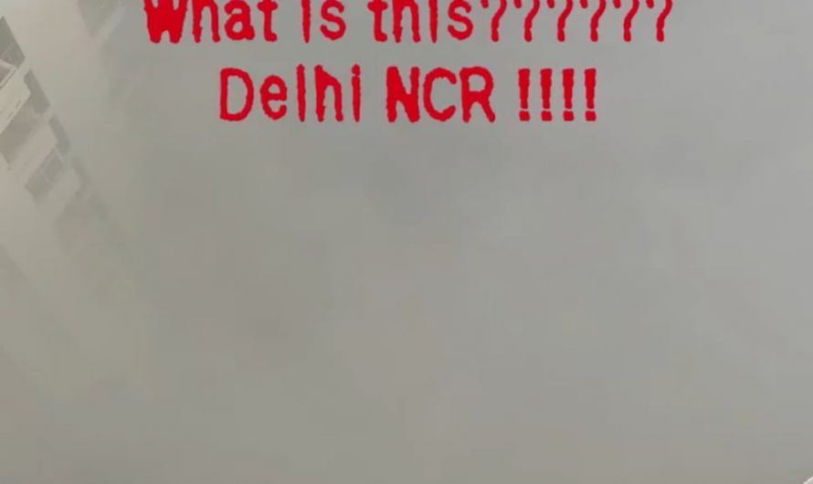 View from a balcony in Delhi, India where the AQI is currently over 500