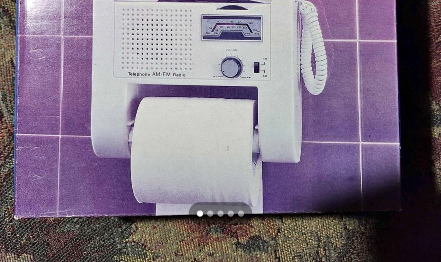 Vintage Toilet Paper Roll Holder with built-in AM/FM Radio and Telephone
