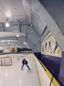 Watching the hockey pucks fall